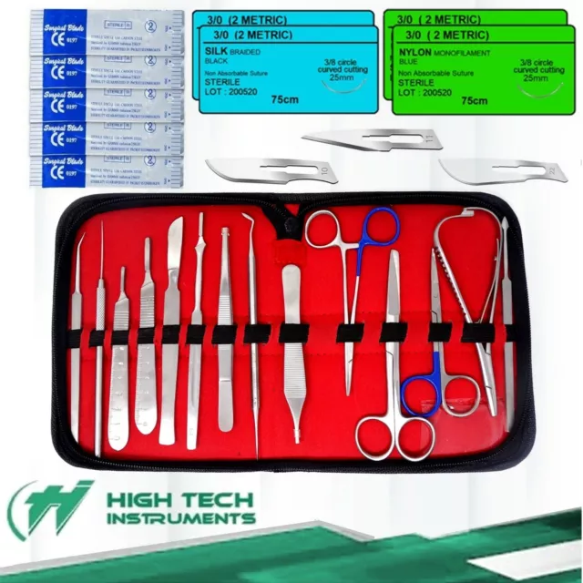 German 54 PC Minor Surgery Dissection Dissecting Student Kit Surgical Instrument