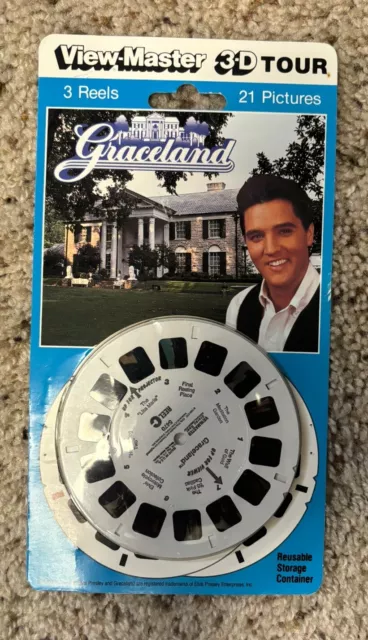 ViewMaster 3D ELVIS PRESLEY GRACELAND 3 Reels 21 Pictures 1995 TYCO With Packing