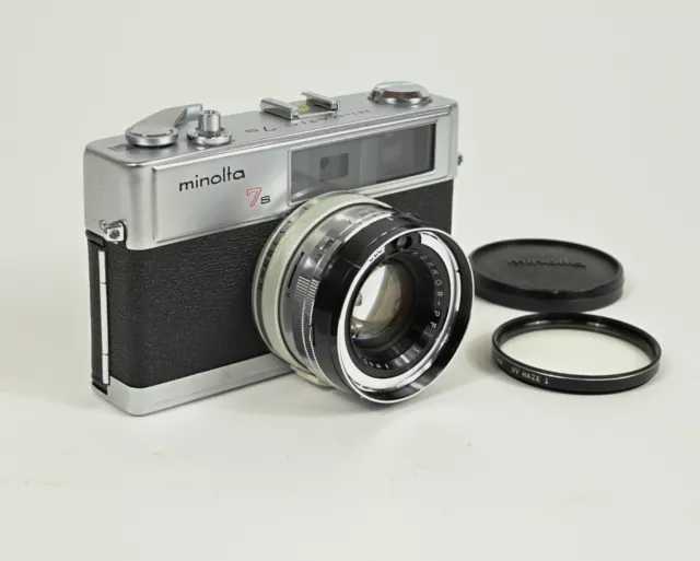 [Nr Mint] Minolta Hi-Matic 7s Rangefinder Film Camera w/ 45mm f1.8 Lens & Filter
