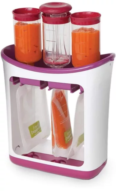 Infantino Fresh Squeezed Squeeze Station Baby Food Maker&Pouches Twist Caps #A11