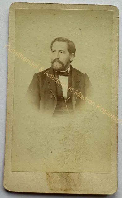 orig. CDV Foto Fotografie Bild alt Herr Mann Mode um 1865 Nürtingen Nädelin