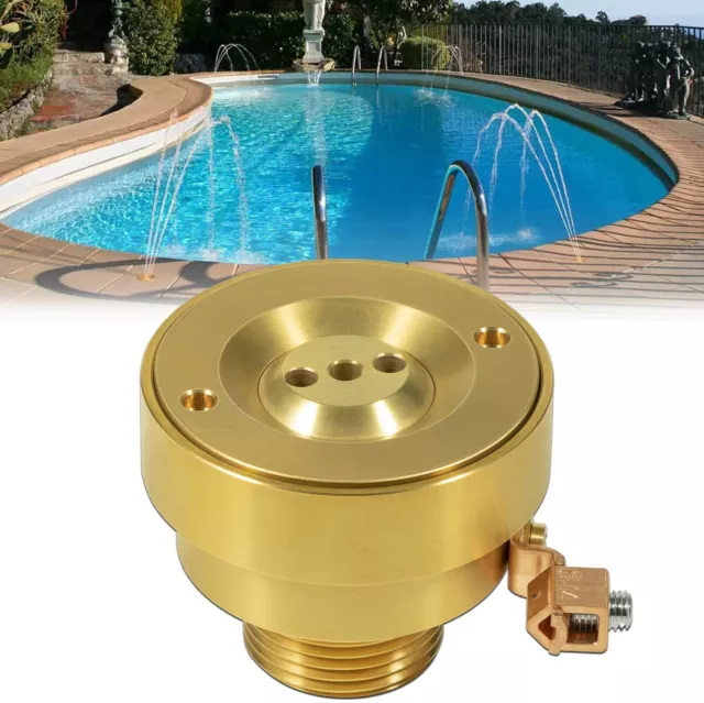 New Swimming Pool Spa Brass Deck Jet Fountain Nozzle 3 Hole with Grounding Lug