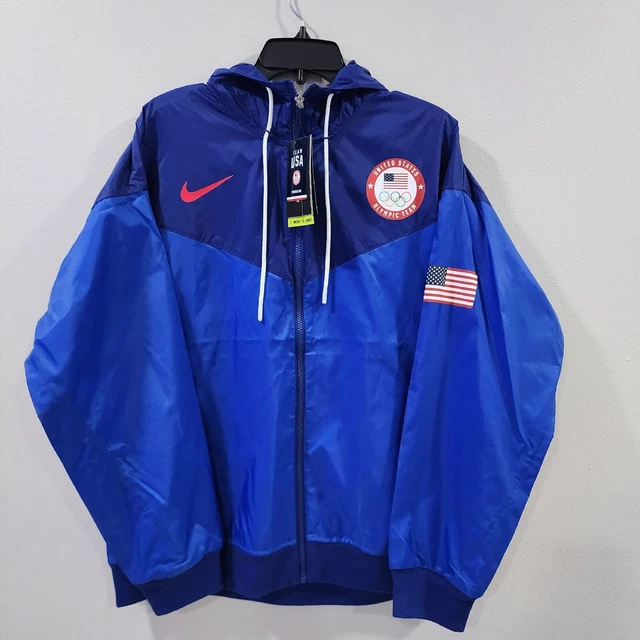 NIKE SPORTSWEAR TEAM USA Windrunner Blue Olympic Jacket Mens LARGE
