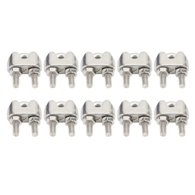 10 pezzi M4 morsetti per cavi in acciaio inox fune metallica