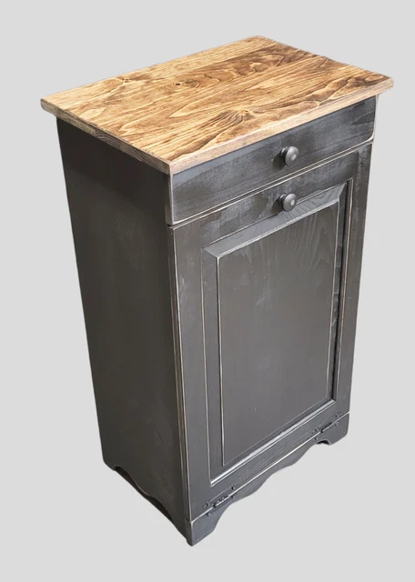 Tilt Out Trash Bin Cabinet or Laundry Hamper-Wooden Cabinet Garbage Recycling...