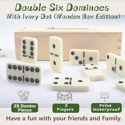 Dominoes Set for Adults, Domino Set for Classic Board Games,Double 6 Domino 2