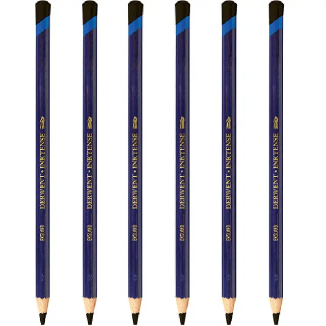 NEW 6x Derwent Inktense Pencil Ink Black 2200 Pack