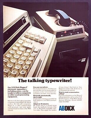 1977 A.B. Dick Magna I Electronic Talking Typewriter photo vintage print ad