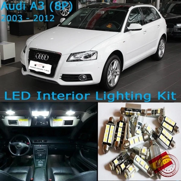 KIT DE LEDS Audi A3 8P Illumination De Intérieur 13 X Ampoules Leds SMD