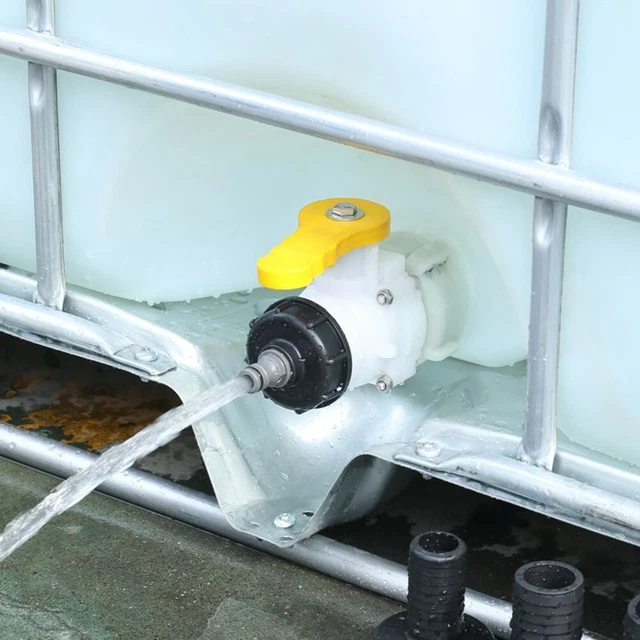 Robinet Adaptateur Pour Réservoir IBC 1000L - Fixation Filetée 60 Mm - Plastique NEUF