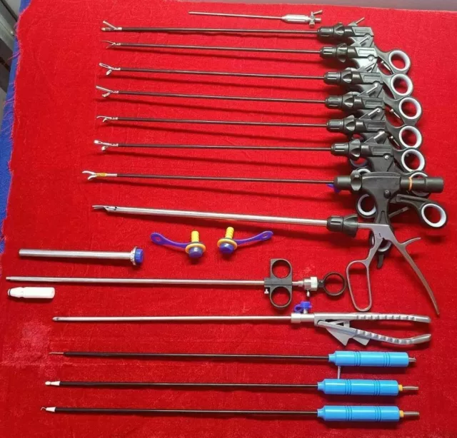 17pc Laparoscopic Surgery Set 5x330mm Endoscopy Laparoscopy Surgical Instruments