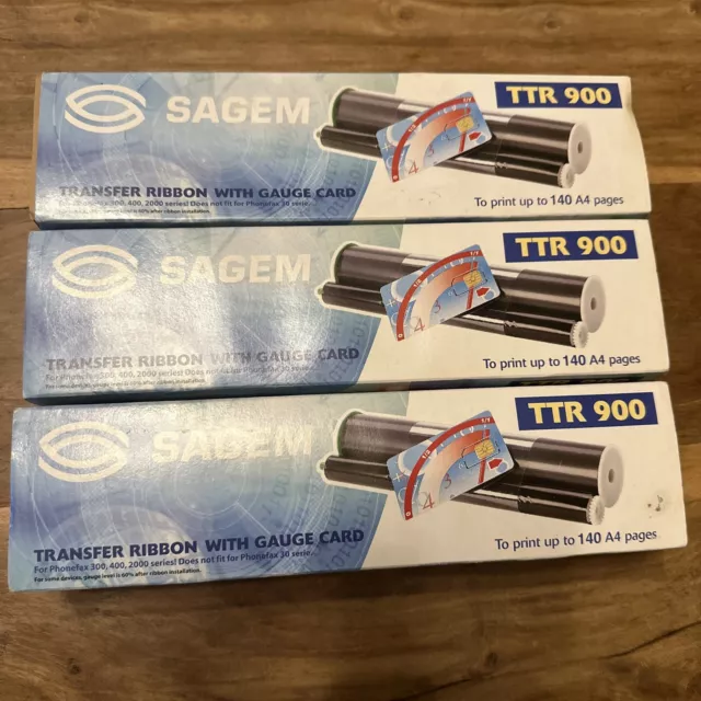 SAGEM TTR 900 Transfer Ribbon With Gauge Card X 3 Phonefax 300, 400 & 2000 Serie