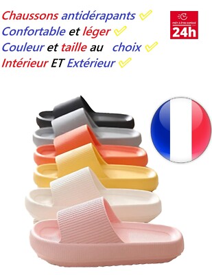 Geweo Pantoufles de Douche Tongs Réglable Double Boucle Sandales été AntidÉRapantes Chaussons Femme Hommes IntÉRieur/ExtÉRieur Soft Slippers Piscine Plage Unisexe 35-45EU 