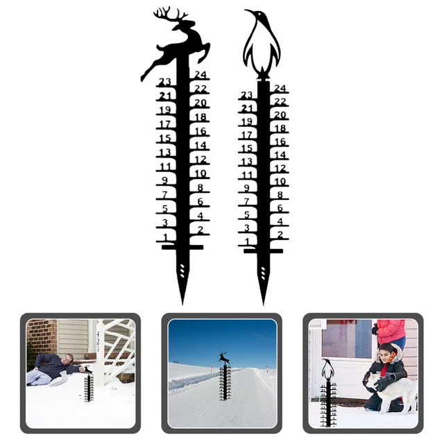2 pz misuratori metallo Yard Snow inserti neve esterna misuratori inverno neve