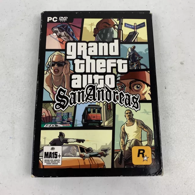 Grand Theft Auto SAN ANDREAS - COMPLETE PC DVD Video Game - German Guide  Version