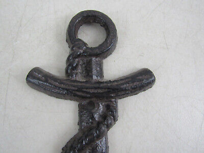 Vintage Cast Iron Nautical Boat Anchor Towels Coats Hats Two Hooks, 2