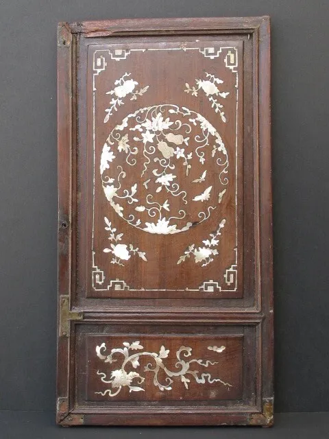Antik Tafel Geschnitzt aus Holz China, Inlays Perlmutt