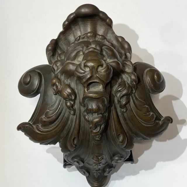Antique Bronze Lion Head Door Knocker ? Handle? Very Well Cast