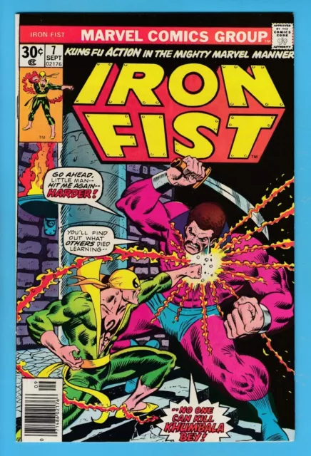 Iron Fist # 7 Vfn (7.5/8.0) John Byrne Art - Marvel - High Grade - Cents - 1976