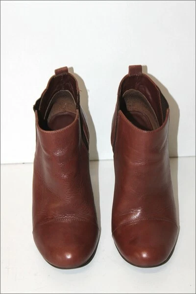MINELLI  Bottines Boots Cuir Marron Doublées Cuir Talons Hauts T 38 TBE