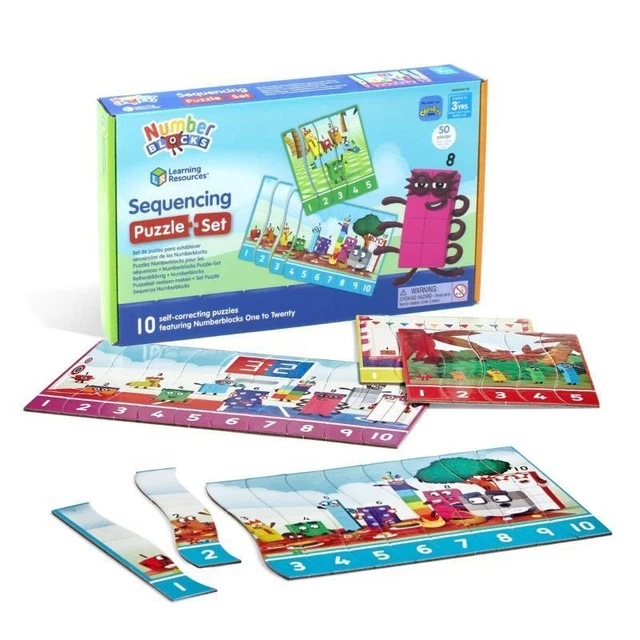 Click Number Blocks LEARNING RESOURCES NUMBERBLOCKS Sequencing Puzzle Set, Numberblocks ...