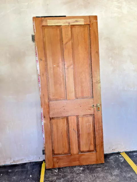 Victorian 4 Panel Vintage Pine Door, Reclaimed Original, W81.2cm x H198.1cm x D3