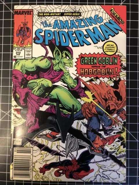 Amazing Spider-Man 312 NEWSSTAND McFarlane Green Goblin 1989 High Grade B16
