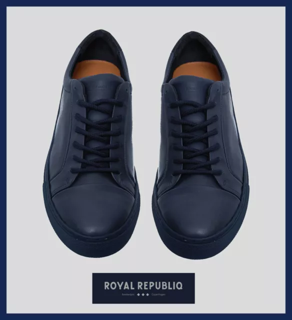 Royal RepubliQ - Scarpe Spartacus NUOVE 43 Blu (Pelle Leather Shoes NEW sneakers