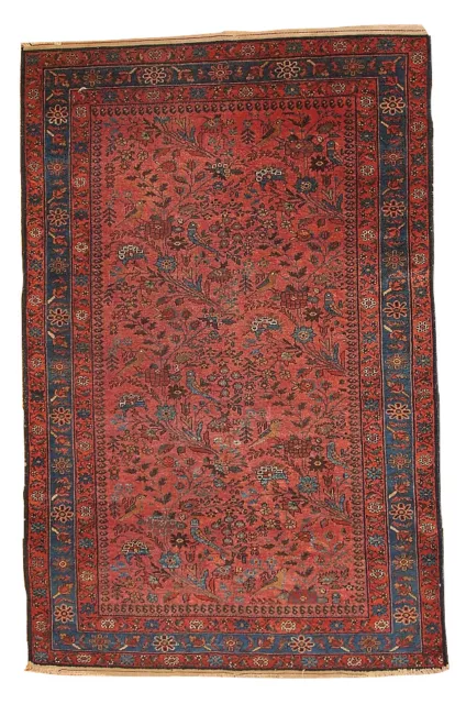 Alfombra antiguo Oriental hecho a mano 125cm x 195cm 1920 1B129