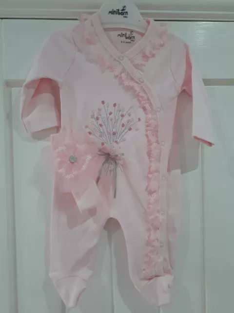 New Born Baby Girl Spanish Outfit Romper All In One Playsuit 3/6 Mths New Gift