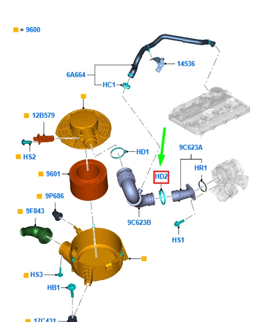 FORD RANGER T6 MK1 Air Cleaner Air Duct Hose Clamp 1723582 NEW GENUINE