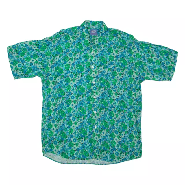 VINTAGE LIBERTY MENS Shirt Green Viscose 90s Floral L £28.99 - PicClick UK