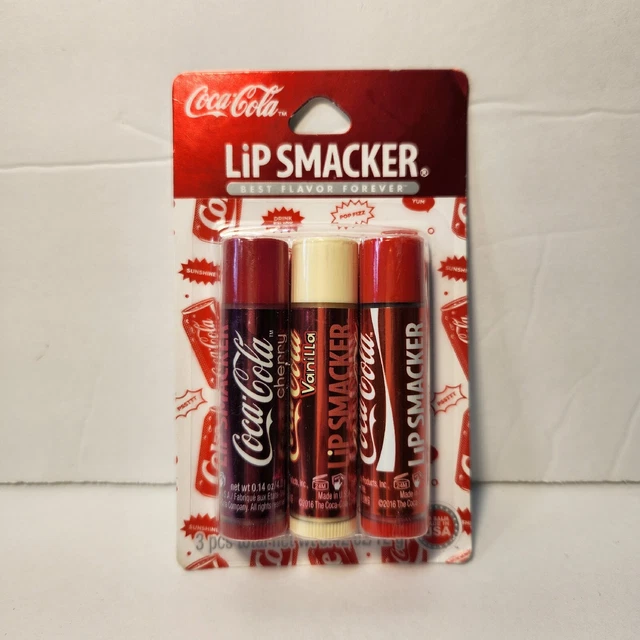 Lip Smacker 3 COKE Balms - Coca Cola, Cherry and Vanilla Classic Flavors