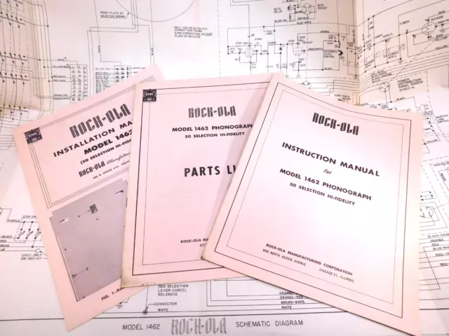 Rock-ola Model 1462 Service Manual, Parts List, Schematic Diagram Jukebox Manual