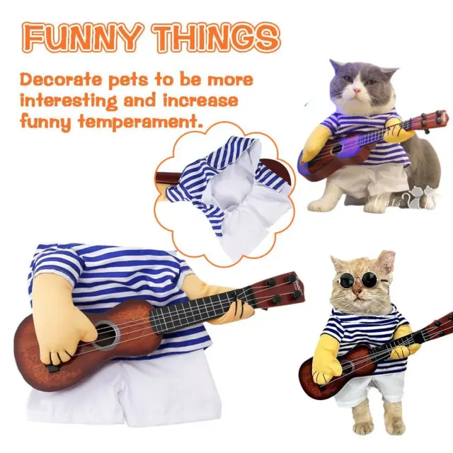 Pet Funny Guitar Costume Halloween Cosplay Outfit For Dog Costumes Cat Pets L0B8