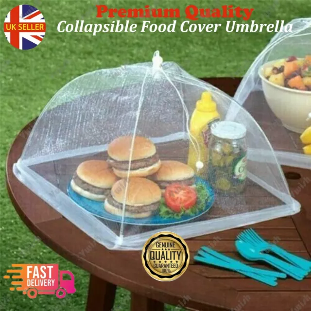 Pop Up Food Cover Protector Collapsible Umbrella Wasp Fly Mesh Net BBQ Covers