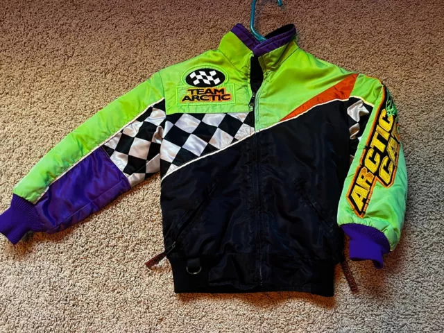 Arctic Cat Racing Kids Boys Youth Snowmobile Winter Jacket Vintage Size 6 Snow