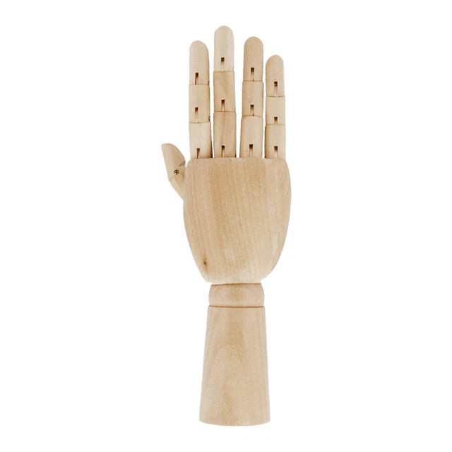 7/10/12Inch Art Dummy Flexible Articulated Hand Mannequin Left Right Wooden Fake