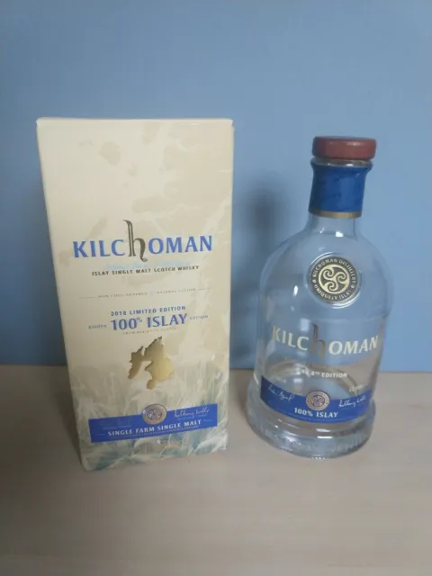 Kilchoman 100% Islay 2018 8th Edition Single Malt Whisky EMPTY bottle & box