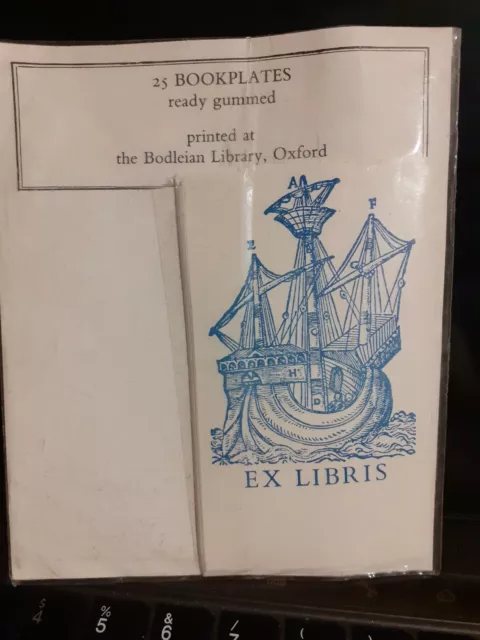 Ex Libris Schiff 25 Bookplates Ship Gummed Bodleian Library Oxford