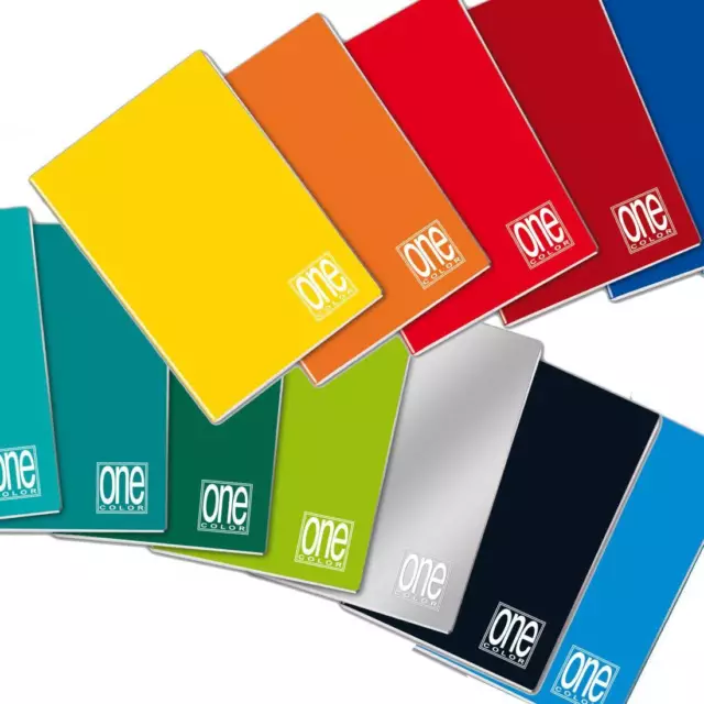 Quaderno One Color - A5 - punto metallico - quadretto 10 mm - 20 fogli - 80 gr -