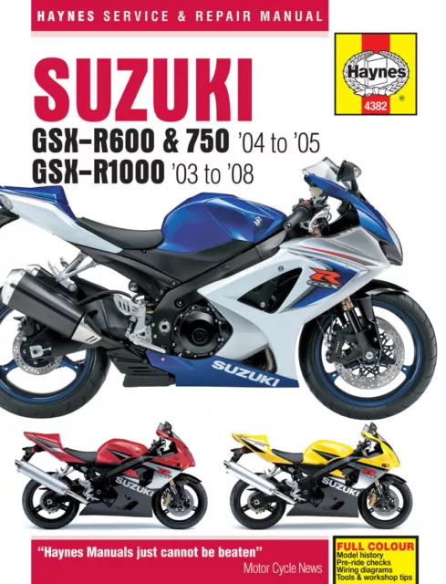 Haynes Workshop Manual For Suzuki GSX R 600 K4, K5 2004-2005