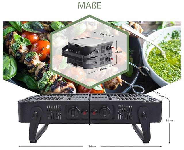 BBQ Faltbarer Gasgrill, Reisegrill, stabiler Klappgrill Grill Tragetasche -