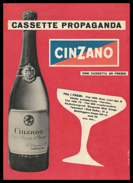 Anni ' 50  * Pubblicità Originale "Cinzano - NICO EDEL, Cassette Propaganda" Ita