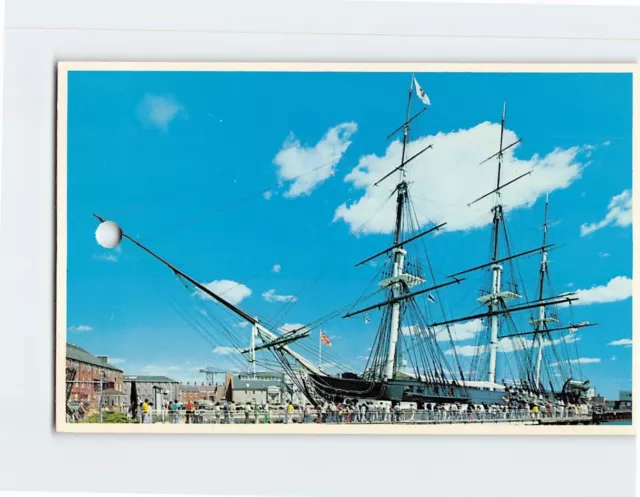 Postcard USS Constitution Old Ironsides Charlestown Navy Yard Boston MA USA