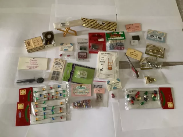 Vintage Miniature Accessories Mixed Lot Dollhouse Decor Nip 1:12 20+