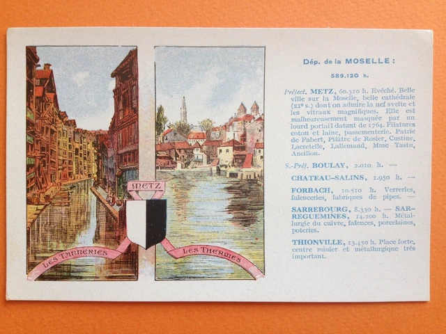 cpa Pub PASTILLE VALDA Illustration METZ Moselle ARMOIRIE Tanneries Thermes