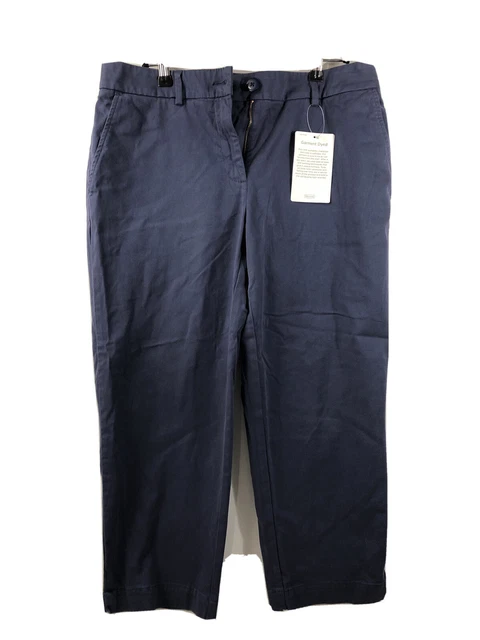 LL Bean Garment Dyed Cropped Chinos Pants Blue 8 Petite