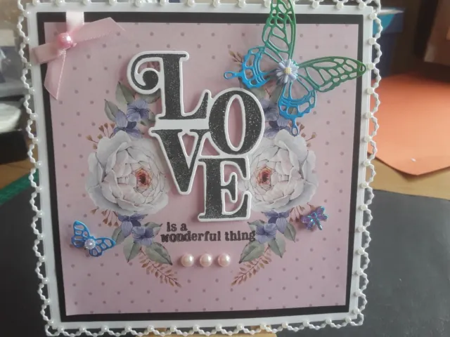 Handmade Love Card Topper, Valentine, Birthday, Anniversary, Mothers day,...