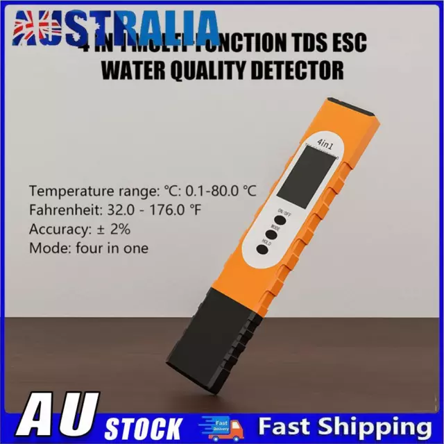 4 in 1 Digital Total Dissolved Solids Temp Hold Water Quality Tester (Orange) *